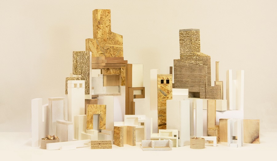 a series of architectural models