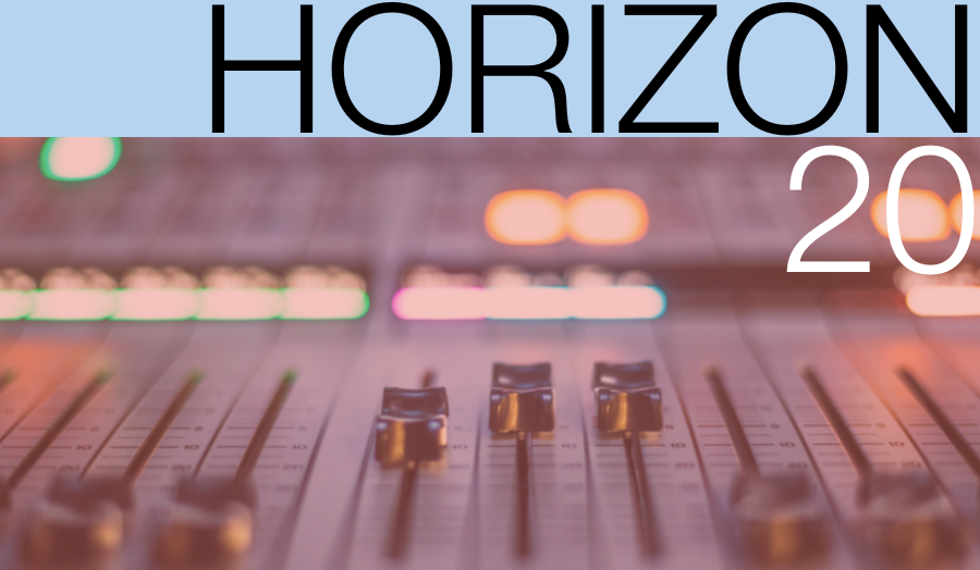 A music recording deck with the words HORIZON 20