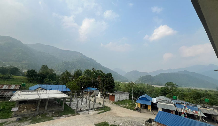 A small group of buildings in Nepal